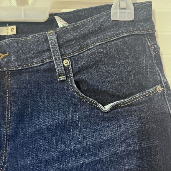 Levi’s 505 Straight Jeans Womens Mid Rise Blue Stone Wash Heavy Denim Size 12S - Picture 8 of 9